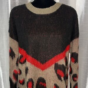 Mustard Seed Crewneck Pullover Sweater Women’s Small Oversized Loose Fit Acrylic